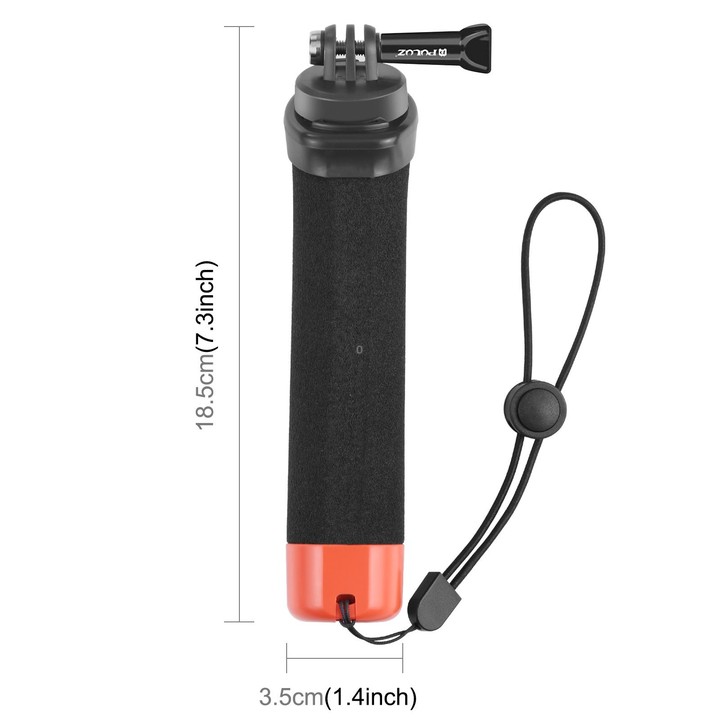 PULUZ Floating Foam Hand Grip Buoyancy Rods with Strap & Quick-release Base for GoPro, Insta360, DJI and Other Action Cameras(Or