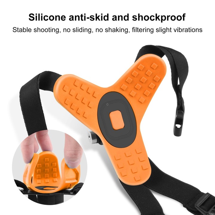 PULUZ Motorcycle Helmet Chin Strap Mount for GoPro, DJI Osmo Action and Other Action Cameras(Orange)
