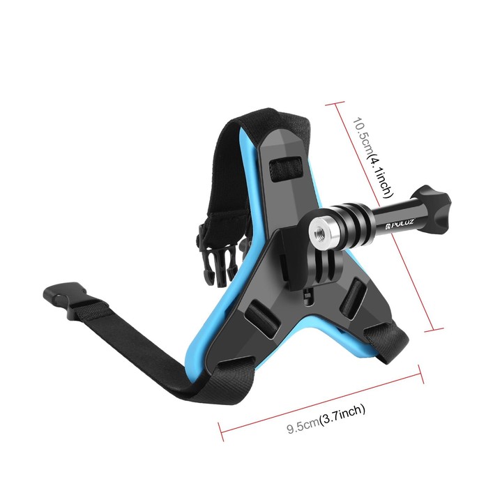 PULUZ Motorcycle Helmet Chin Strap Mount for GoPro, DJI Osmo Action and Other Action Cameras(Blue)