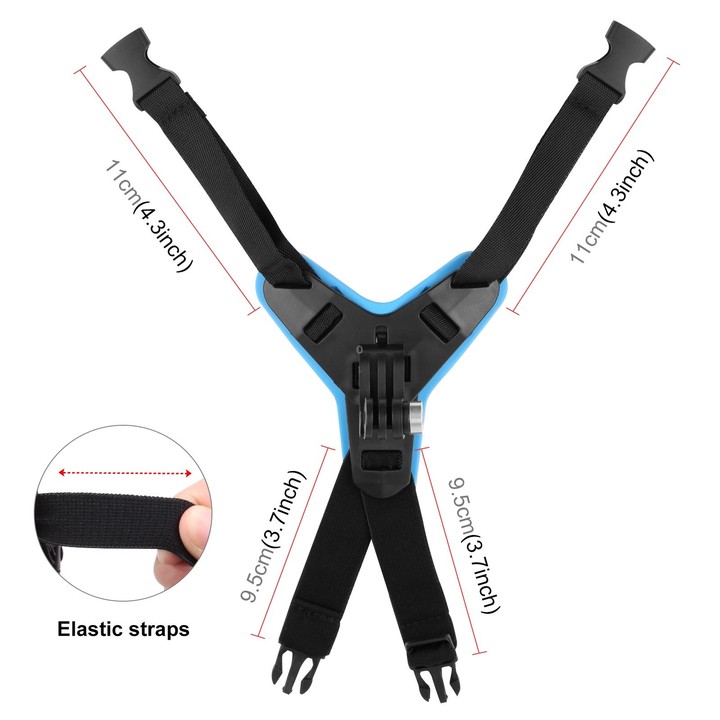 PULUZ Motorcycle Helmet Chin Strap Mount for GoPro, DJI Osmo Action and Other Action Cameras(Blue)