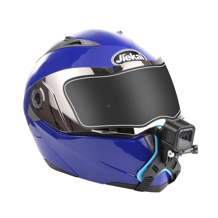 PULUZ Motorcycle Helmet Chin Strap Mount for GoPro, DJI Osmo Action and Other Action Cameras(Blue)