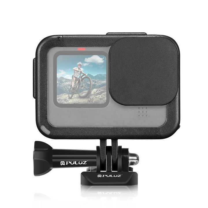 PULUZ Chargeable PA Frame Mount Cage with Cold Shoe Base Slot for GoPro HERO13 Black /12 Black /11 Black /11 Black Mini /10 Blac