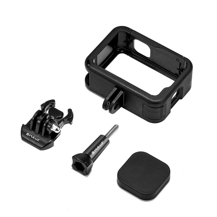 PULUZ Chargeable PA Frame Mount Cage with Cold Shoe Base Slot for GoPro HERO13 Black /12 Black /11 Black /11 Black Mini /10 Blac