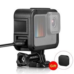 PULUZ Chargeable PA Frame Mount Cage with Cold Shoe Base Slot for GoPro HERO13 Black /12 Black /11 Black /11 Black Mini /10 Blac