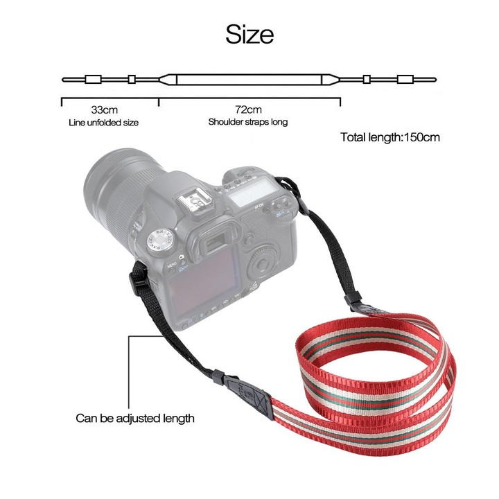 PULUZ Stripe Style Series Shoulder Neck Strap Camera Strap for SLR / DSLR Cameras(Dark Red)