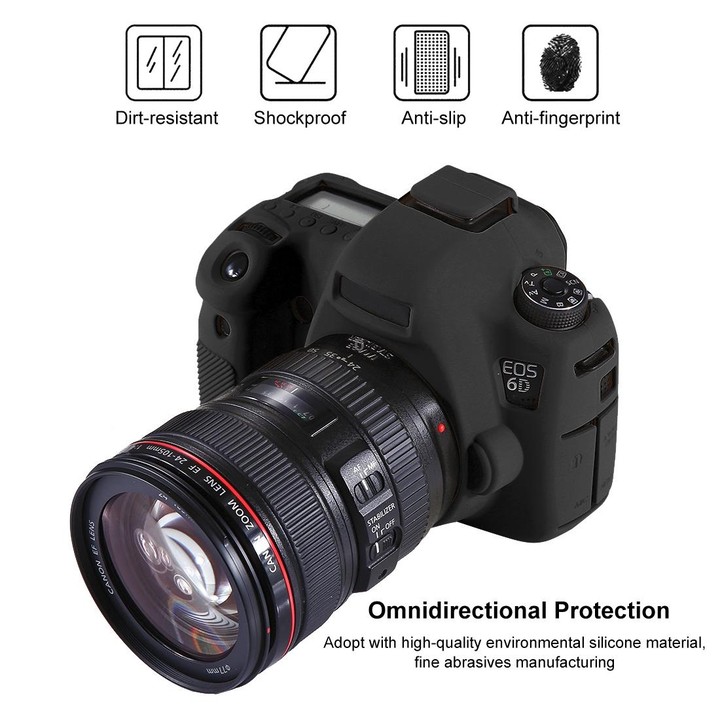 PULUZ Soft Silicone Protective Case for Canon EOS 6D(Black)
