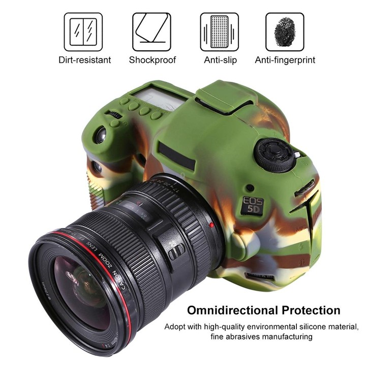 PULUZ Soft Silicone Protective Case for Canon EOS 5D Mark III / 5D3(Camouflage)