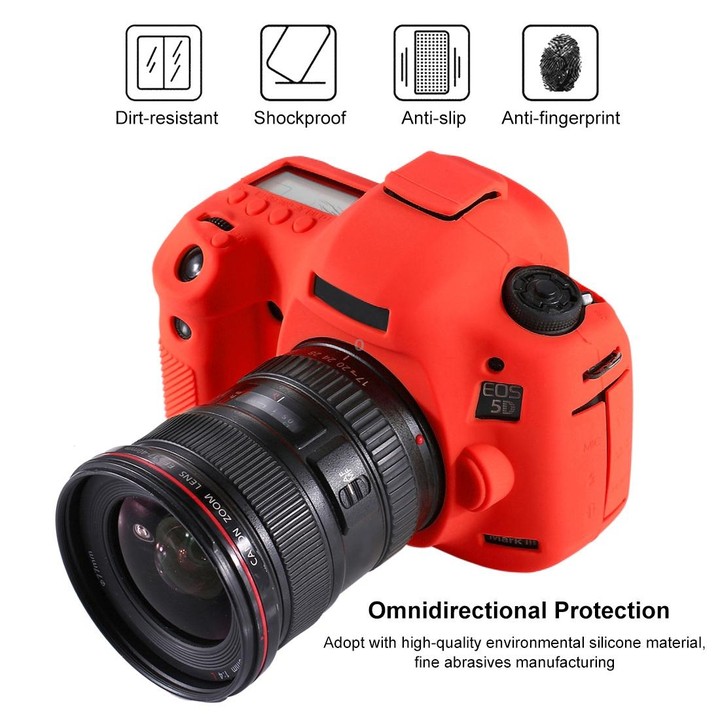 PULUZ Soft Silicone Protective Case for Canon EOS 5D Mark III / 5D3(Red)