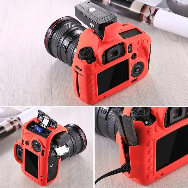 PULUZ Soft Silicone Protective Case for Canon EOS 5D Mark III / 5D3(Red)