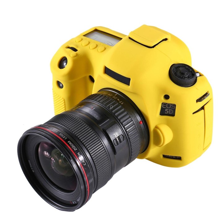 PULUZ Soft Silicone Protective Case for Canon EOS 5D Mark III / 5D3(Yellow)
