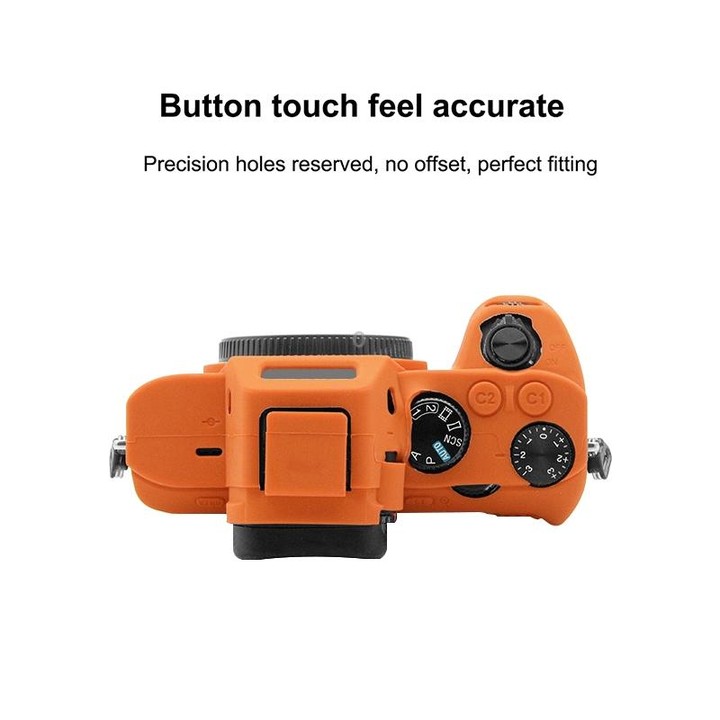 PULUZ Soft Silicone Protective Case for Sony ILCE-7MII / 7SMII / 7RMII(Orange)