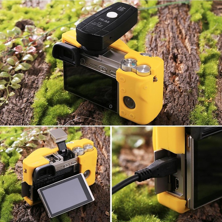 PULUZ Soft Silicone Protective Case for Sony ILCE-6000 / A6000(Yellow)