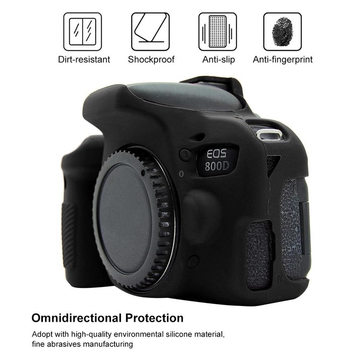 PULUZ Soft Silicone Protective Case for Canon EOS 800D(Black)