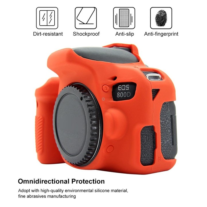 PULUZ Soft Silicone Protective Case for Canon EOS 800D(Red)