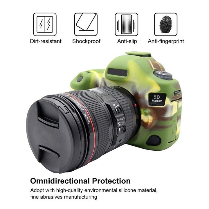 PULUZ Soft Silicone Protective Case for Canon EOS 5D Mark IV(Camouflage)