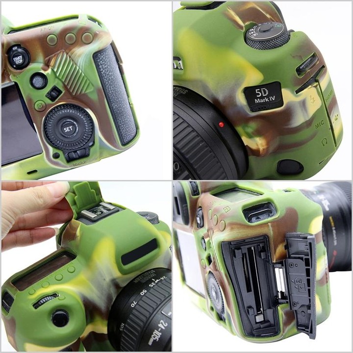PULUZ Soft Silicone Protective Case for Canon EOS 5D Mark IV(Camouflage)
