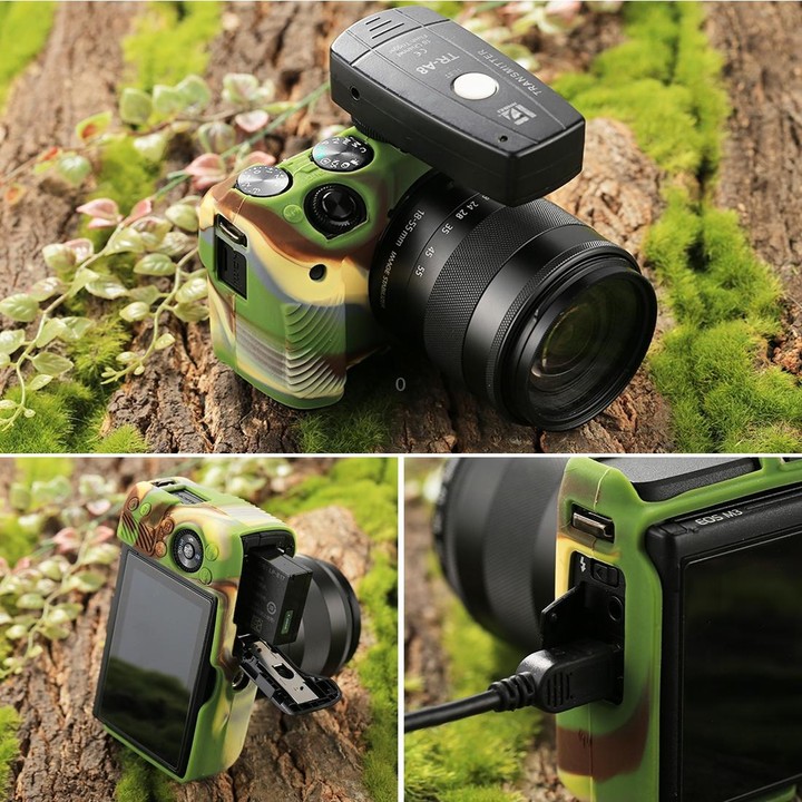 PULUZ Soft Silicone Protective Case for Canon EOS M3(Camouflage)