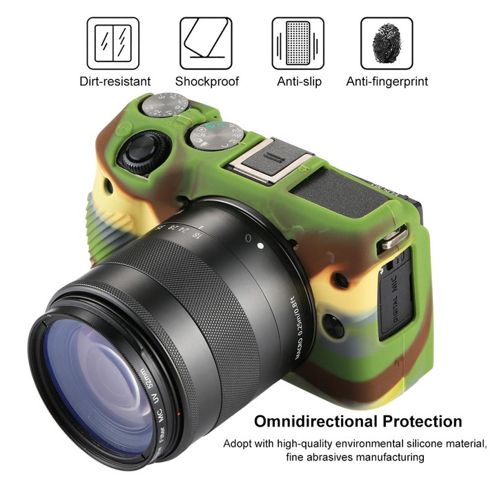 PULUZ Soft Silicone Protective Case for Canon EOS M3(Camouflage)