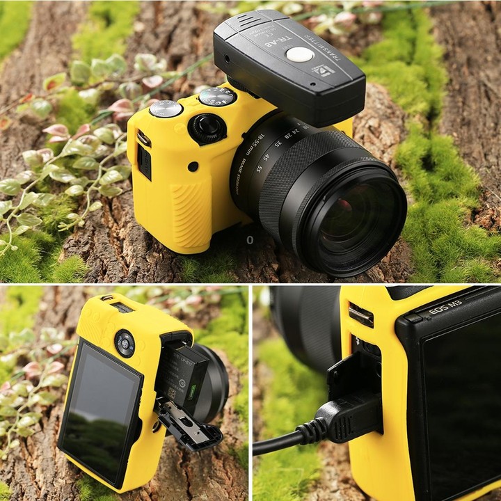 PULUZ Soft Silicone Protective Case for Canon EOS M3(Yellow)