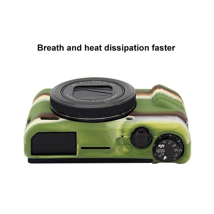 PULUZ Soft Silicone Protective Case for Canon EOS G7 X Mark II(Camouflage)