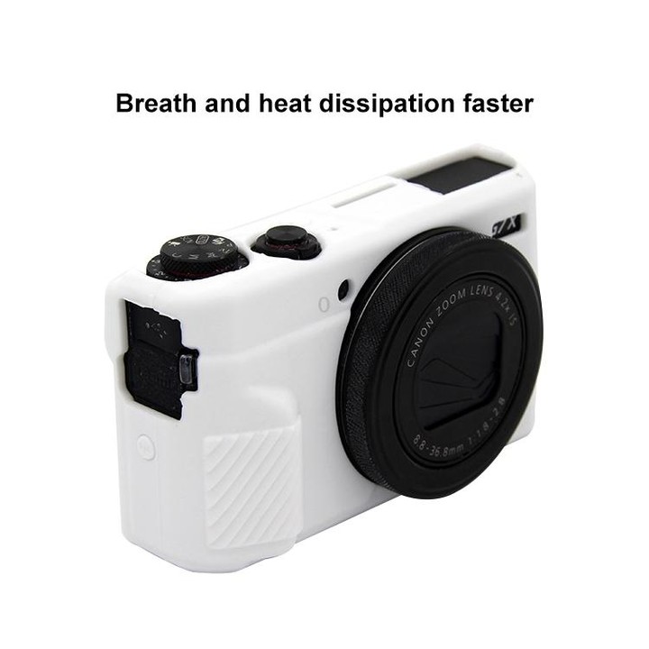 PULUZ Soft Silicone Protective Case for Canon EOS G7 X Mark II(White)