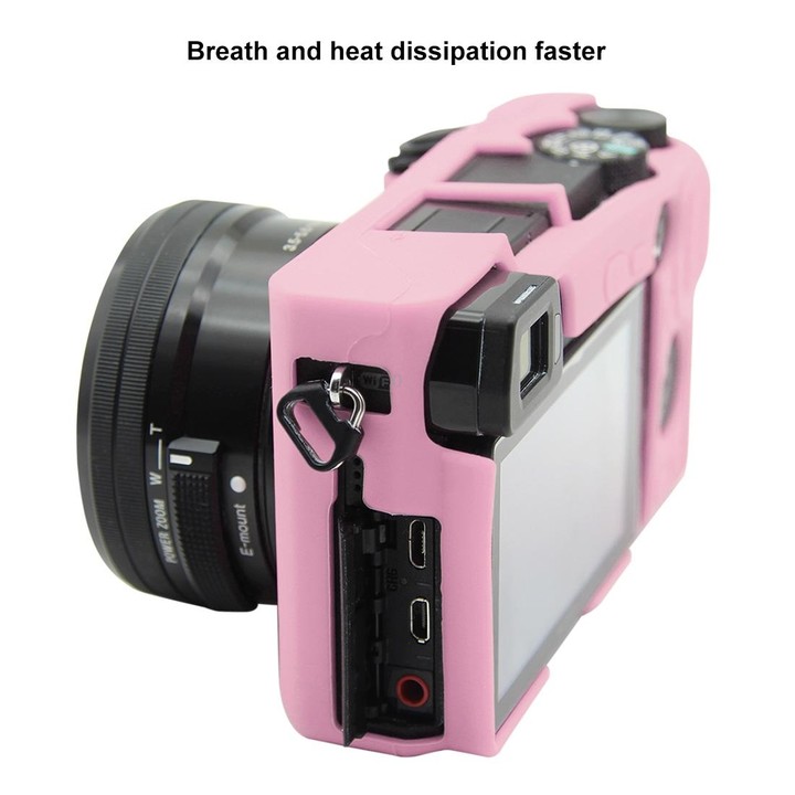 PULUZ Soft Silicone Protective Case for Sony ILCE-6300 / A6400(Pink)