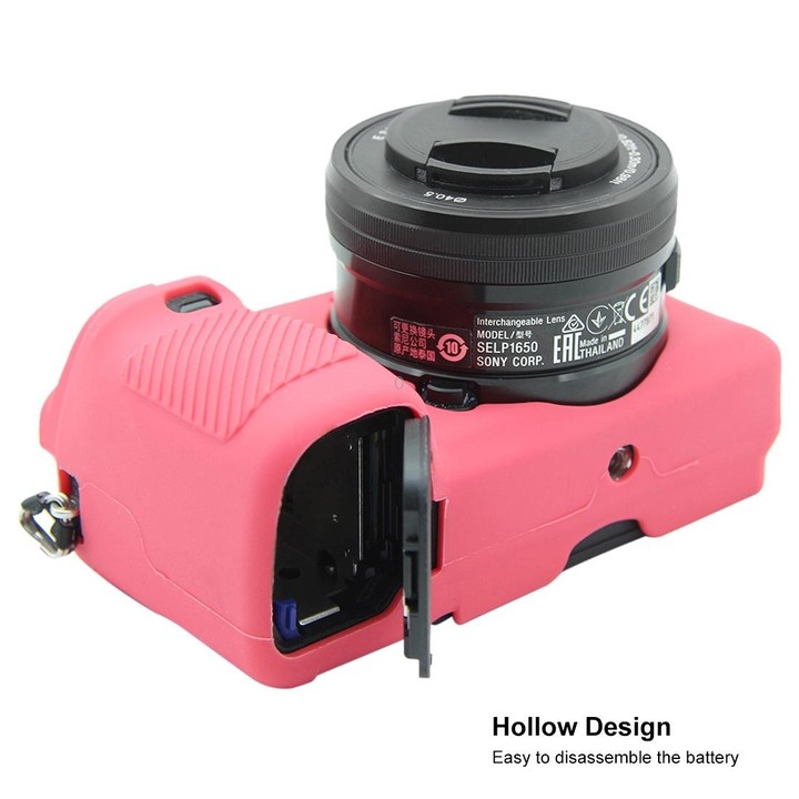 PULUZ Soft Silicone Protective Case for Sony ILCE-6300 / A6400(Rose Red)