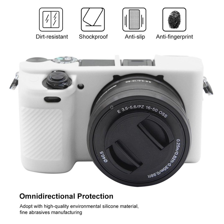 PULUZ Soft Silicone Protective Case for Sony ILCE-6300 / A6400(White)