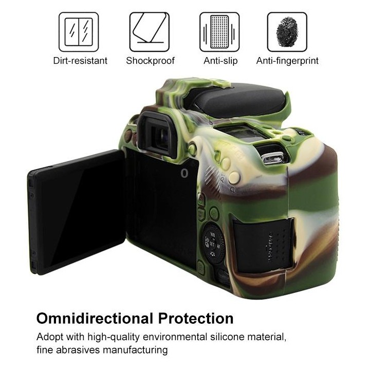 PULUZ Soft Silicone Protective Case for Canon EOS 77D(Camouflage)
