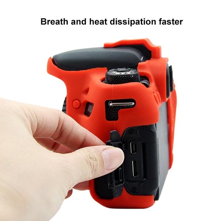 PULUZ Soft Silicone Protective Case for Canon EOS 77D(Red)