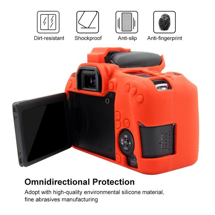 PULUZ Soft Silicone Protective Case for Canon EOS 77D(Red)