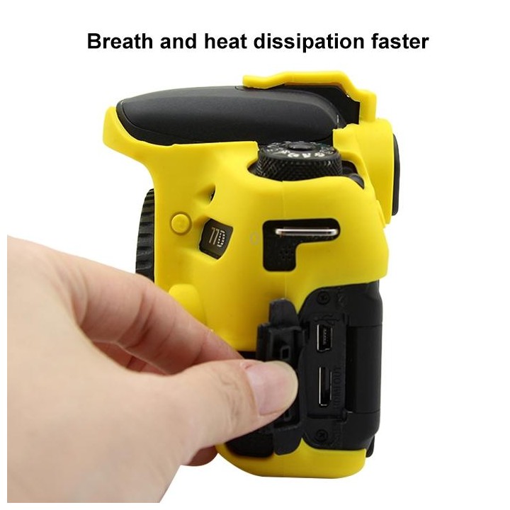PULUZ Soft Silicone Protective Case for Canon EOS 77D(Yellow)