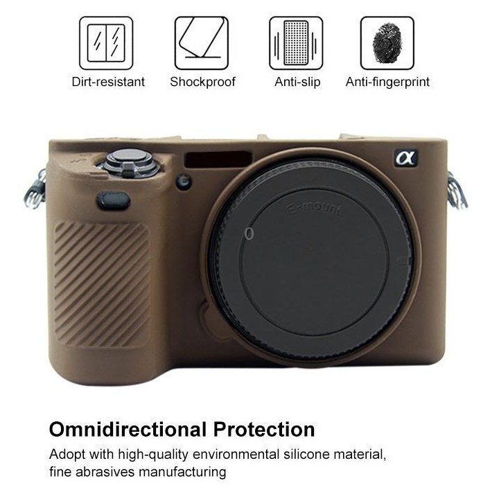 PULUZ Soft Silicone Protective Case for Sony ILCE-6500(Coffee)
