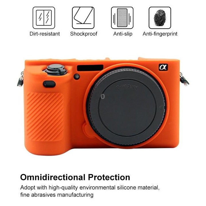 PULUZ Soft Silicone Protective Case for Sony ILCE-6500(Orange)