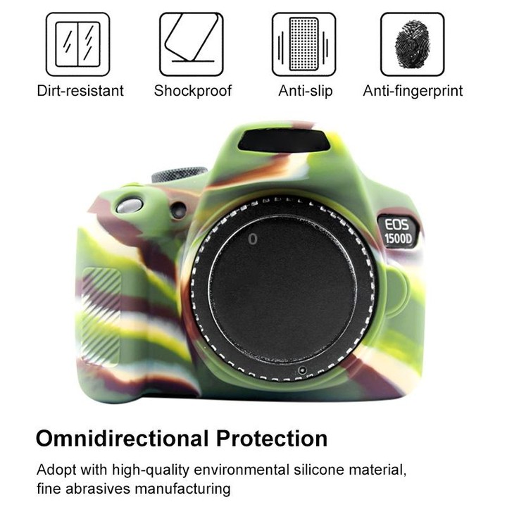 PULUZ Soft Silicone Protective Case for Canon EOS 1300D / 1500D(Camouflage)