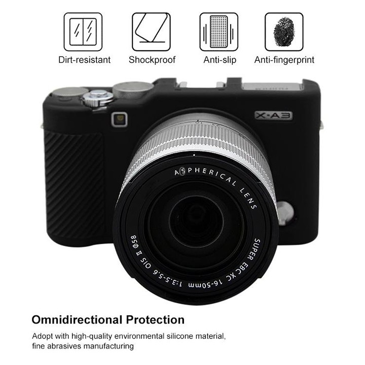 PULUZ Soft Silicone Protective Case for FUJIFILM X-A3 / X-A10(Black)