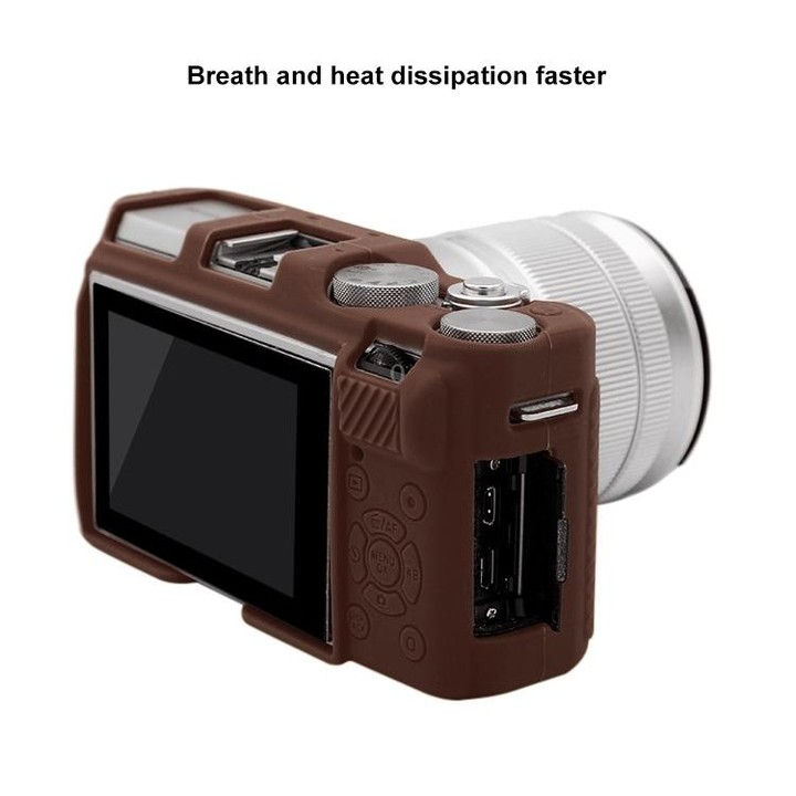 PULUZ Soft Silicone Protective Case for FUJIFILM X-A3 / X-A10(Coffee)