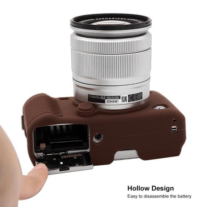 PULUZ Soft Silicone Protective Case for FUJIFILM X-A3 / X-A10(Coffee)