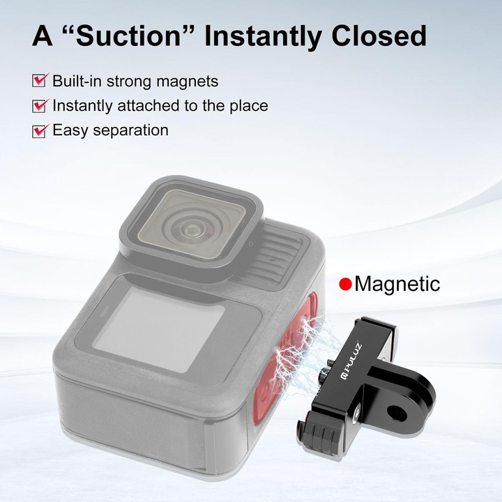 For GoPro MISSION 1 / 1 PRO / HERO13 Black / MAX2 PULUZ Magnetic Quick Release Base Mount (Black)