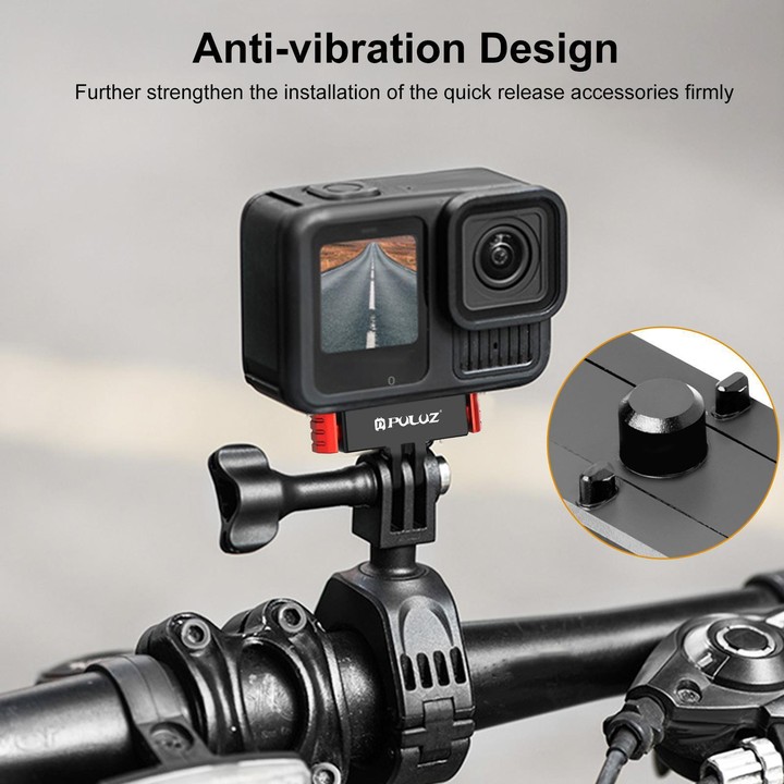 For GoPro MISSION 1 / 1 PRO / HERO13 Black PULUZ Magnetic Quick Release Base Mount (Black Red)