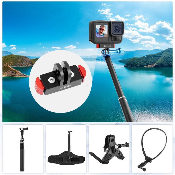 For GoPro MISSION 1 / 1 PRO / HERO13 Black PULUZ Magnetic Quick Release Base Mount (Black Red)
