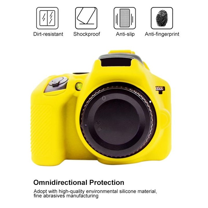PULUZ Soft Silicone Protective Case for Nikon D3500(Yellow)