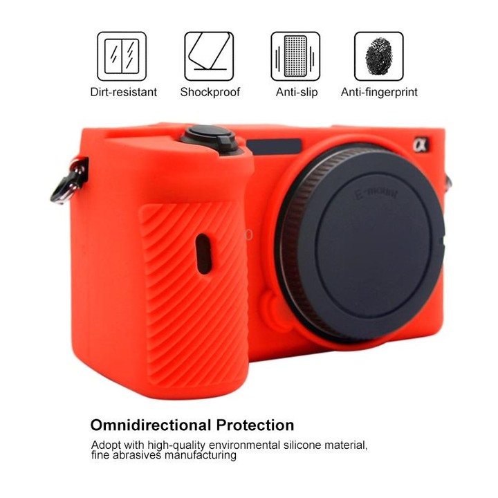 PULUZ Soft Silicone Protective Case for Sony A6600 / ILCE-6600(Red)