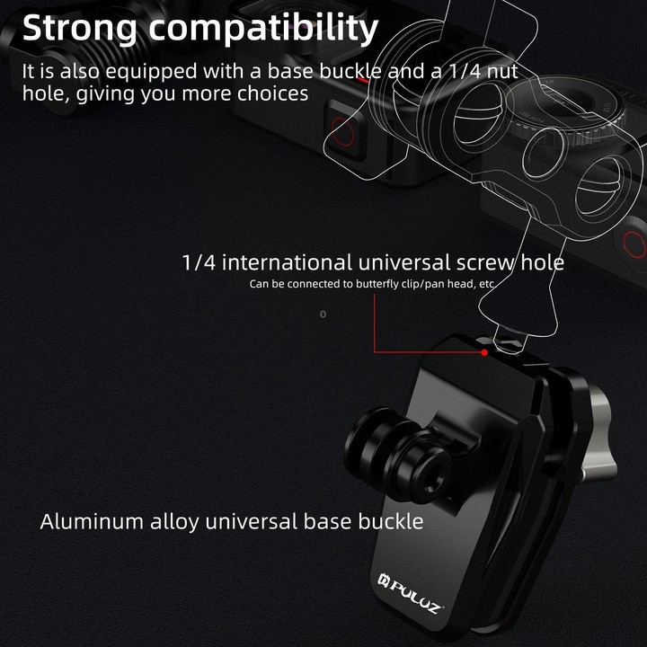 PULUZ Motorcycle Windshield Clip Bracket Camera Mount (Black)