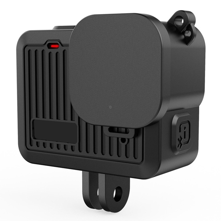 For GoPro HERO 4K 2024 PULUZ Silicone Protective Case Side Interface Cover with Wrist Strap & Lens Cover (Black)