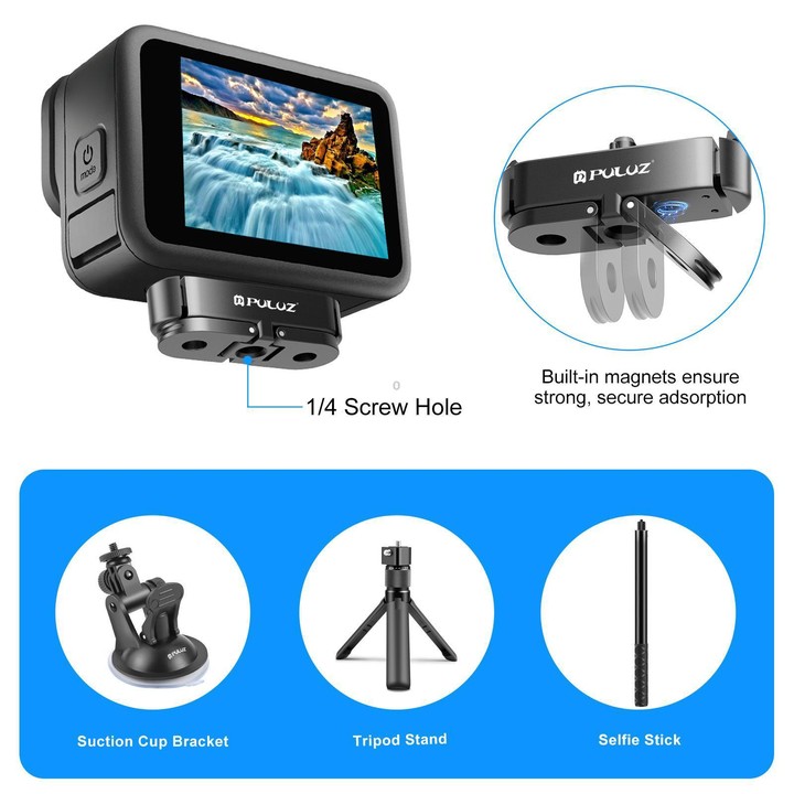 For GoPro MISSION 1 / 1 PRO / HERO13 Black / MAX2 PULUZ Magnetic Quick Release Metal Base (Black)