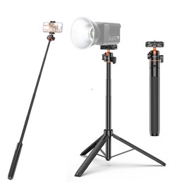 PULUZ 1.4m Phone Selfie Stick Tripod Vlog Live Streaming Holder with Phone Clip (Black)