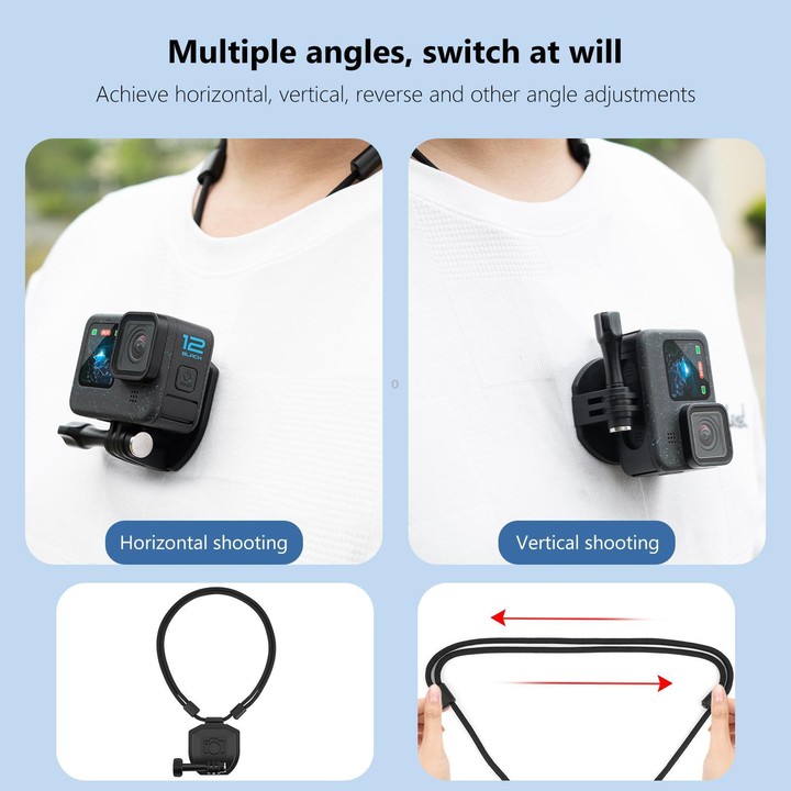 PULUZ Action Camera Magnetic Neck Mount Holder Vlog POV Neck Strap (Black)