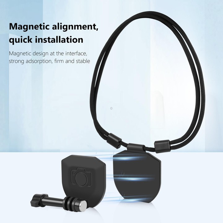 PULUZ Action Camera Magnetic Neck Mount Holder Vlog POV Neck Strap (Black)