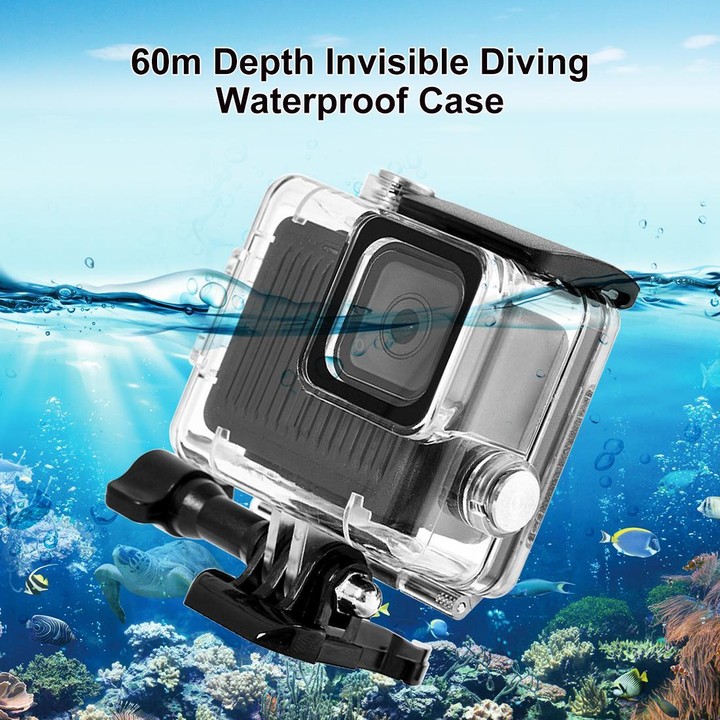 For GoPro HERO 4K 2024 PULUZ 60m / 196ft Waterproof Housing Protective Case with Buckle Basic Mount & Screw (Transparent)